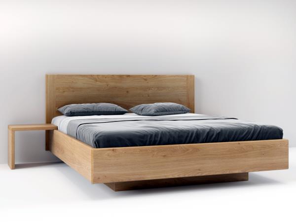 CARMEN postel, noční stolek L – masivní dub průběžný.