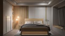 Karen, elegantní postel v moderním designu s pevnou konstrukcí, možnost LED osvětlení pod postel.