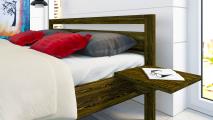 TEREZA NR postel, noční stolek závěsný – masivní sukatá borovice.