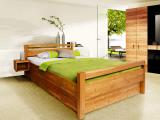 TEREZA postel, úložný prostor Max, noční stolek závěsný s nikou  – masivní sukatá borovice.